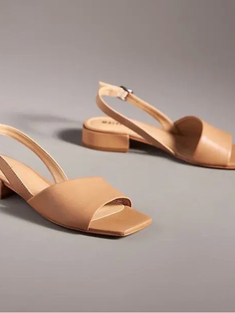 MAEVE 
Asymmetric Slingback Heels - Tan